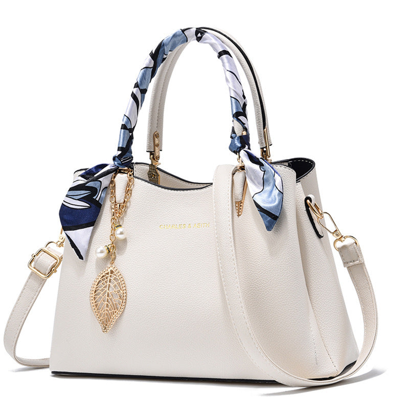 Women's Shoulder Bag With Leaf Pendant Fashion Silk