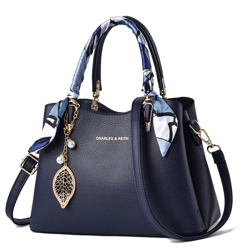 Women's Shoulder Bag With Leaf Pendant Fashion Silk