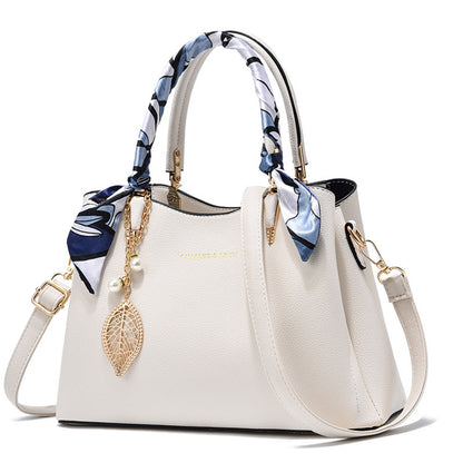 Women's Shoulder Bag With Leaf Pendant Fashion Silk