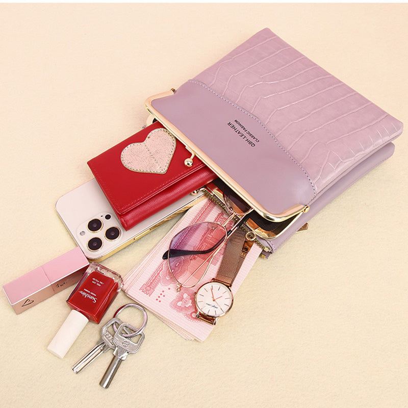 Womens Alligator Pattern Crossbody Phone Bag